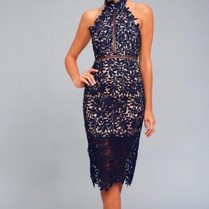Lulus divine destiny lace midi dress